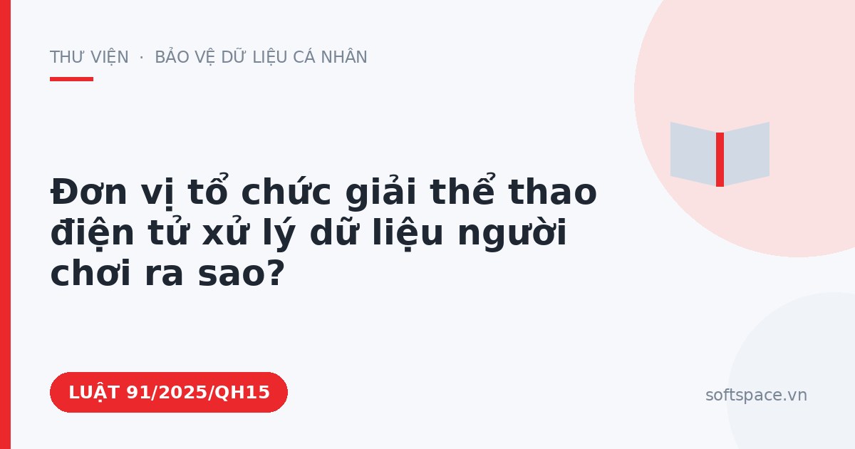 Theo Luật Chuyển đổi số 2025, đơn vị tổ chức giải thể thao điện tử xử lý dữ liệu người chơi ra sao?