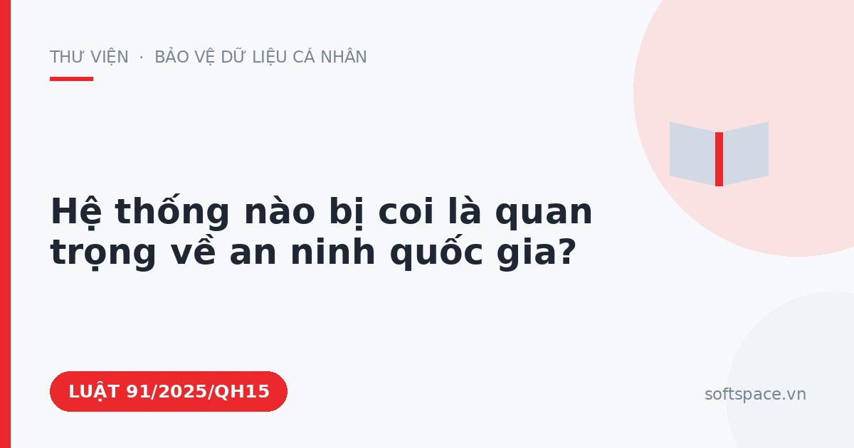 Theo Luật An ninh mạng 2025, hệ thống nào bị coi là quan trọng về an ninh quốc gia?