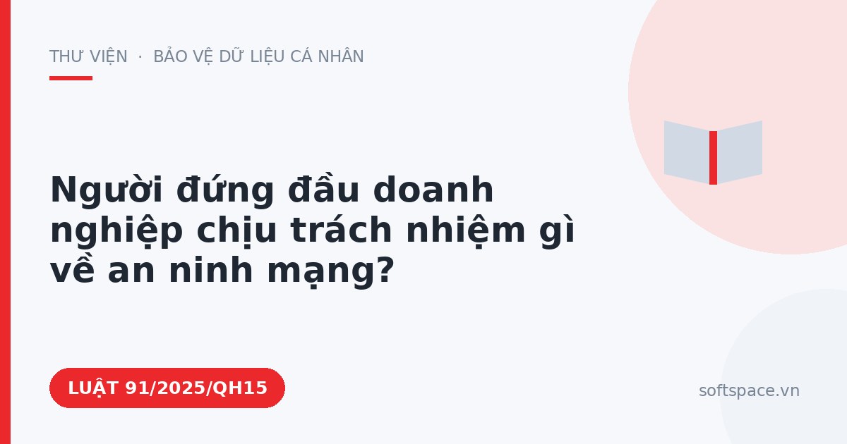 Theo Luật An ninh mạng 2025, người đứng đầu doanh nghiệp chịu trách nhiệm gì về an ninh mạng?